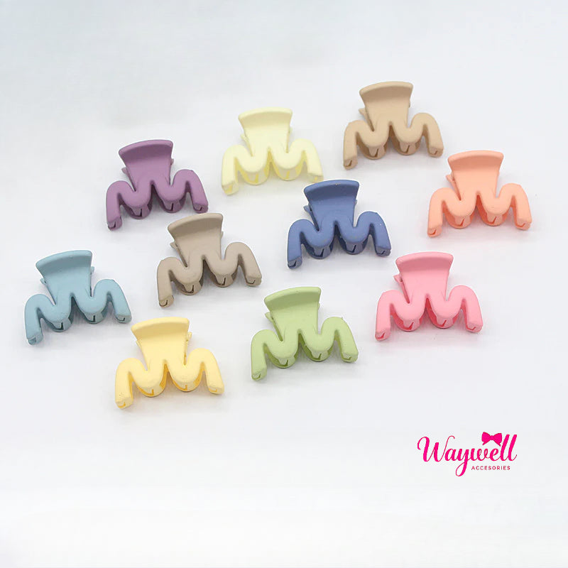 Elastic rubber paint matte small hairpin shark clip simple disc hair grab clip women ponytail small clip hair accessories edge clip