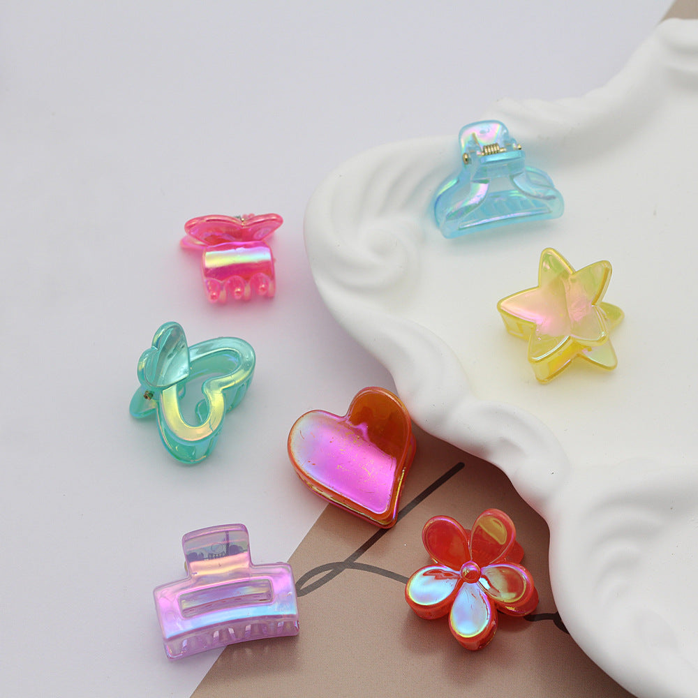 2.5 Jelly Color Iridescent Laser Hair Accessories Princess Hair Clips