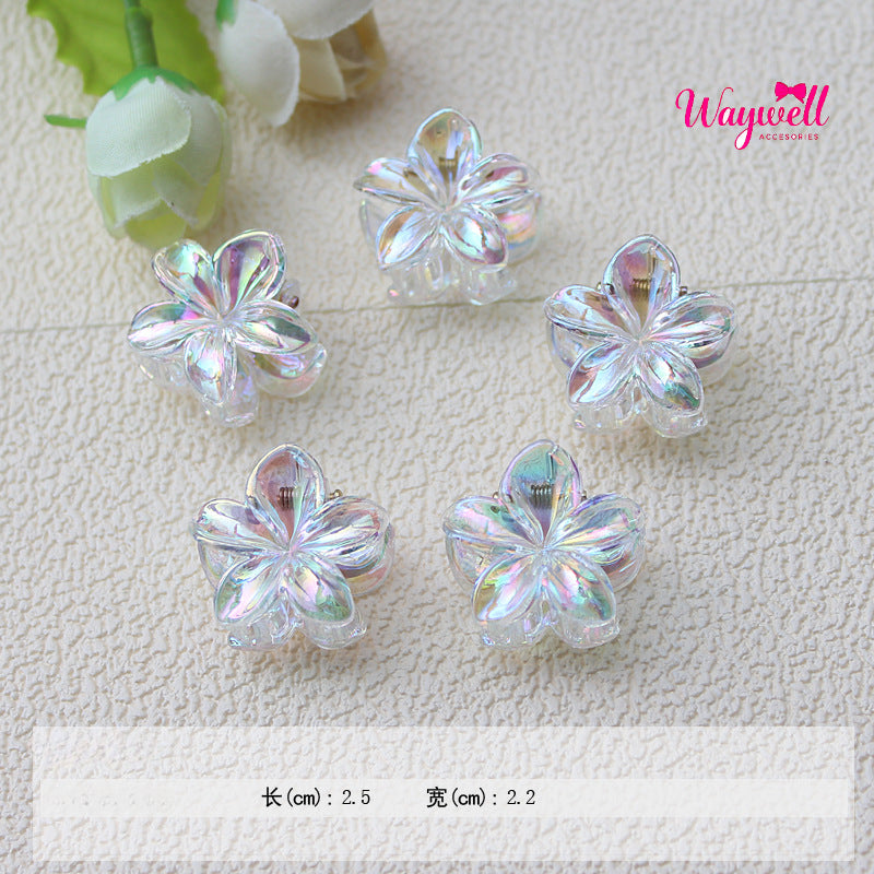 Transparent AB color small grab clip gradual change hairpin advanced sense colorful laser children's ladies bangs forehead hairpin hair accessories