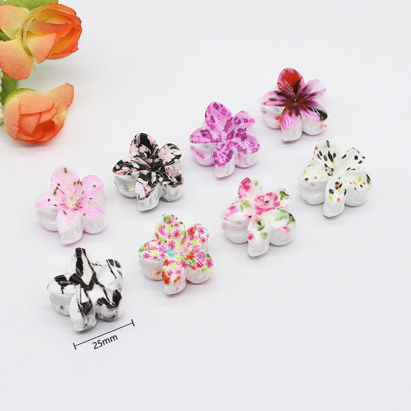 2.5cm Bauhinia Small Hair Claw Simple Egg Flower Printed Hair Clip