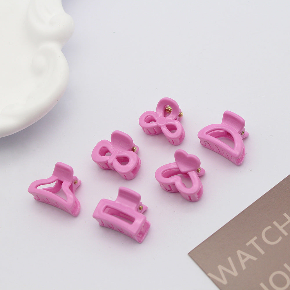 2cm Single Color Square Small Hair Claw Candy Color Bangs Clip