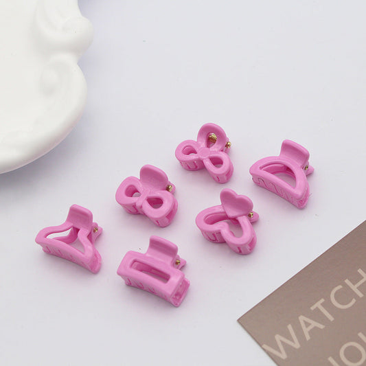 2cm Single Color Square Small Hair Claw Candy Color Bangs Clip