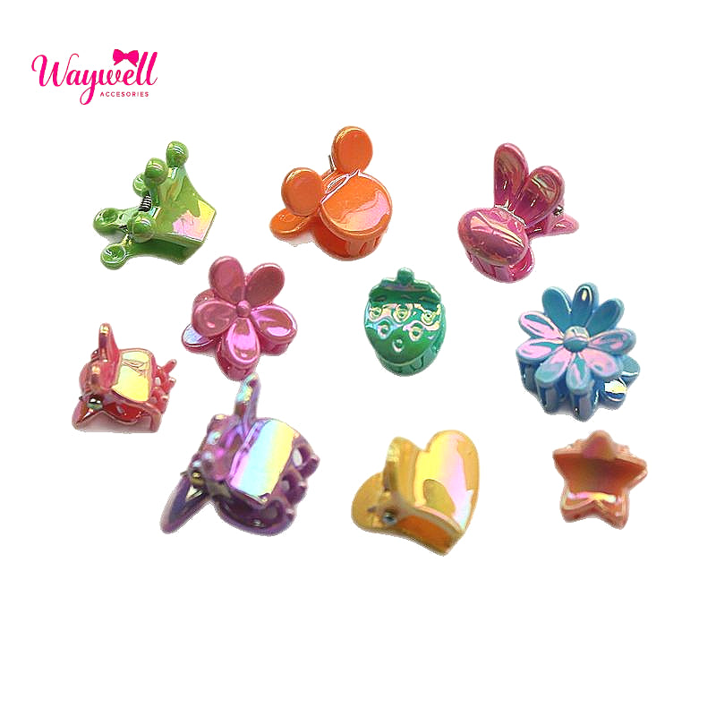 Korean version of mini small grab clip laser flower versatile hair accessories cute Hyunya style AB Symphony children's broken hairpin headdress