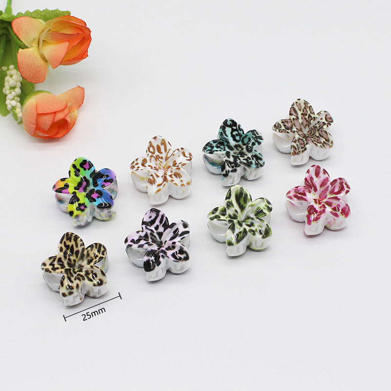 2.5cm Bauhinia Small Hair Claw Simple Egg Flower Printed Hair Clip
