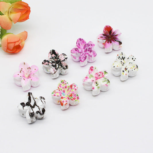 2.5cm Bauhinia Small Hair Claw Simple Egg Flower Printed Hair Clip