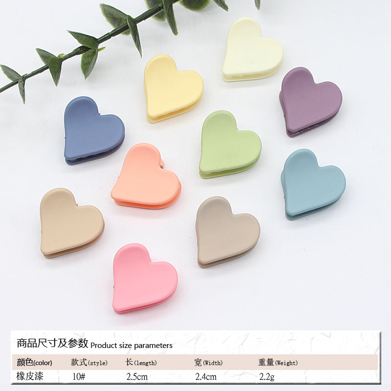 Elastic rubber paint matte small hairpin shark clip simple disc hair grab clip women ponytail small clip hair accessories edge clip