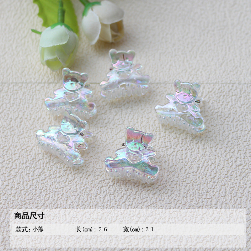 Transparent AB color small grab clip gradual change hairpin advanced sense colorful laser children's ladies bangs forehead hairpin hair accessories