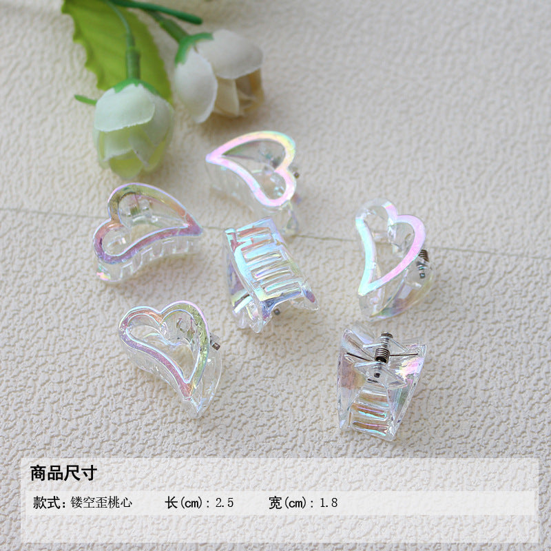Transparent AB color small grab clip gradual change hairpin advanced sense colorful laser children's ladies bangs forehead hairpin hair accessories