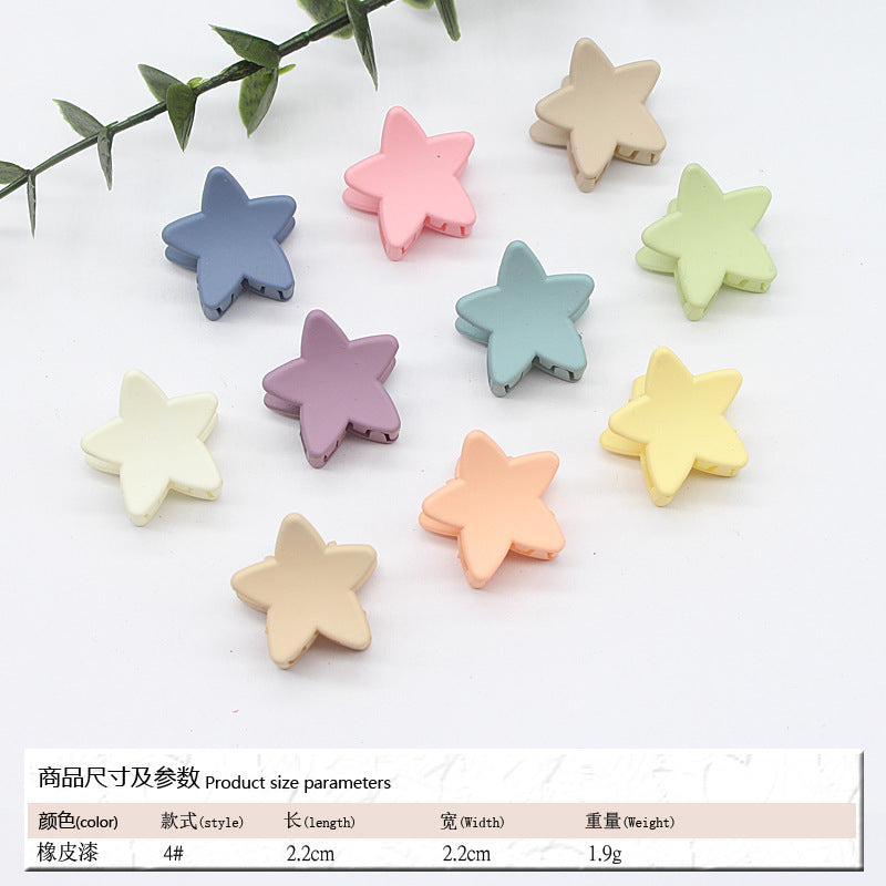 Elastic rubber paint matte small hairpin shark clip simple disc hair grab clip women ponytail small clip hair accessories edge clip
