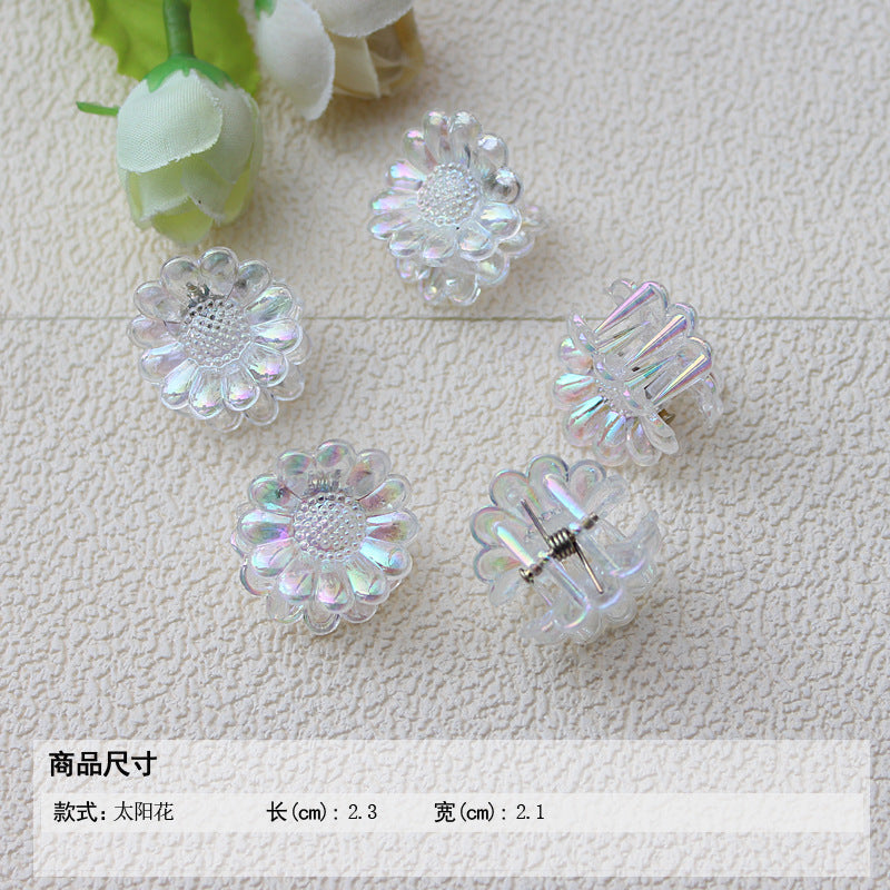 Transparent AB color small grab clip gradual change hairpin advanced sense colorful laser children's ladies bangs forehead hairpin hair accessories