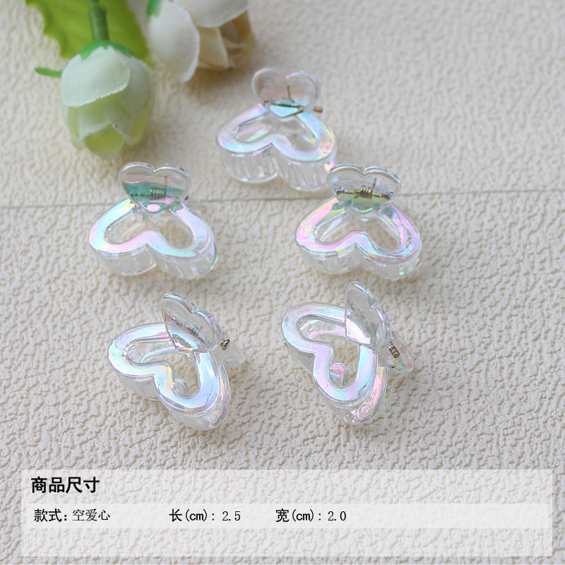 Transparent AB color small grab clip gradual change hairpin advanced sense colorful laser children's ladies bangs forehead hairpin hair accessories