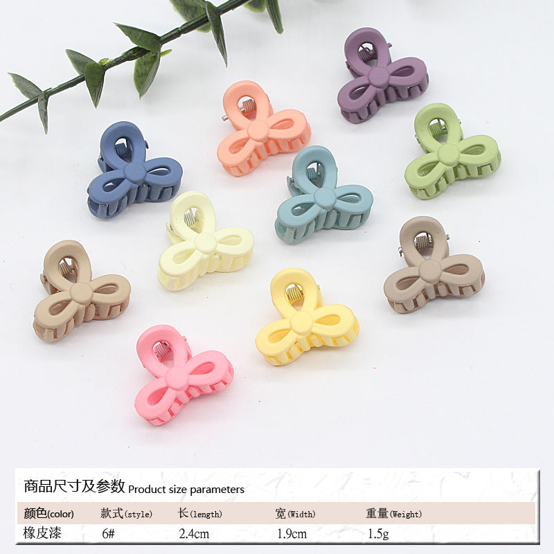 Elastic rubber paint matte small hairpin shark clip simple disc hair grab clip women ponytail small clip hair accessories edge clip