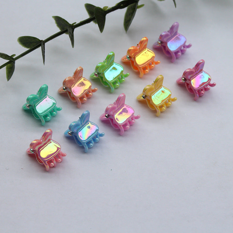 Korean version of mini small grab clip laser flower versatile hair accessories cute Hyunya style AB Symphony children's broken hairpin headdress