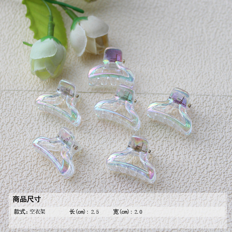 Transparent AB color small grab clip gradual change hairpin advanced sense colorful laser children's ladies bangs forehead hairpin hair accessories