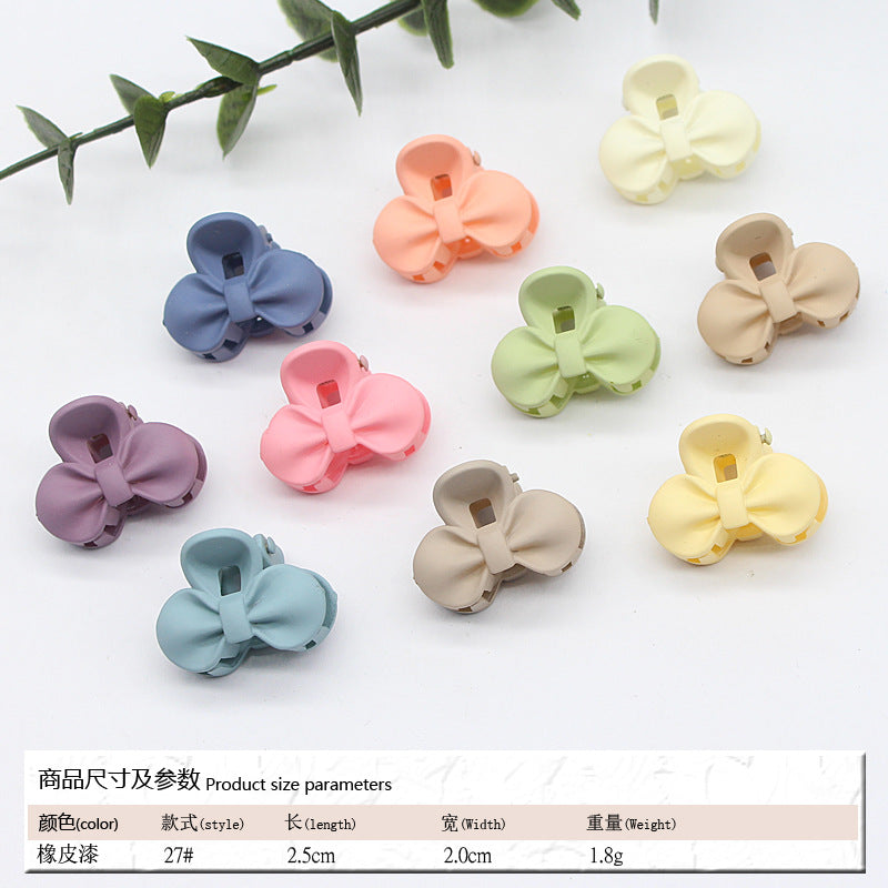 Elastic rubber paint matte small hairpin shark clip simple disc hair grab clip women ponytail small clip hair accessories edge clip