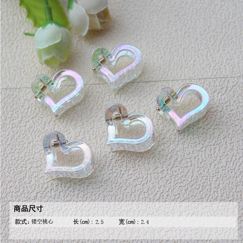 Transparent AB color small grab clip gradual change hairpin advanced sense colorful laser children's ladies bangs forehead hairpin hair accessories