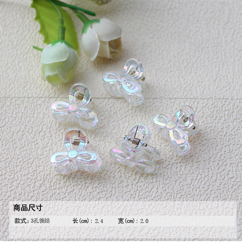Transparent AB color small grab clip gradual change hairpin advanced sense colorful laser children's ladies bangs forehead hairpin hair accessories