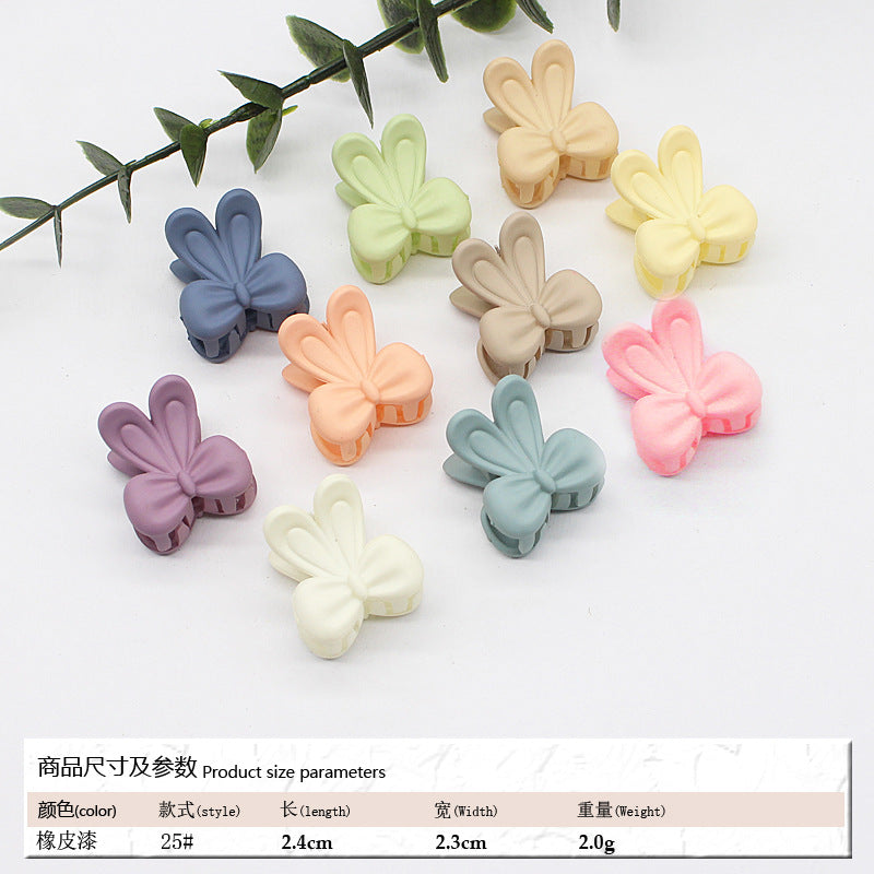 Elastic rubber paint matte small hairpin shark clip simple disc hair grab clip women ponytail small clip hair accessories edge clip