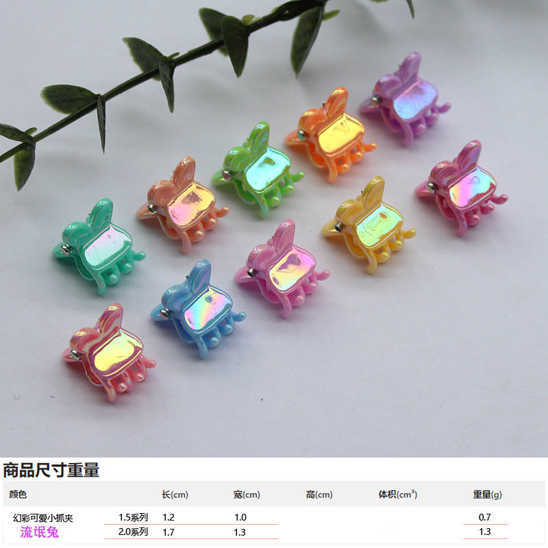 Korean version of mini small grab clip laser flower versatile hair accessories cute Hyunya style AB Symphony children's broken hairpin headdress