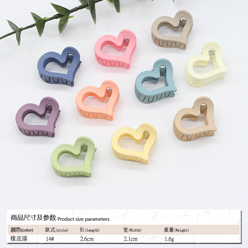 Elastic rubber paint matte small hairpin shark clip simple disc hair grab clip women ponytail small clip hair accessories edge clip