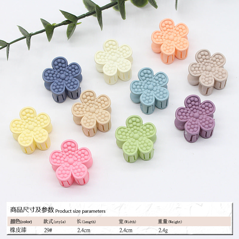 Elastic rubber paint matte small hairpin shark clip simple disc hair grab clip women ponytail small clip hair accessories edge clip