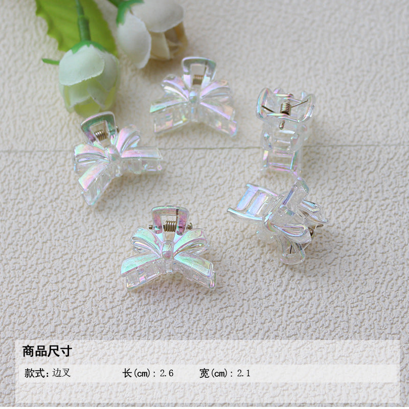 Transparent AB color small grab clip gradual change hairpin advanced sense colorful laser children's ladies bangs forehead hairpin hair accessories