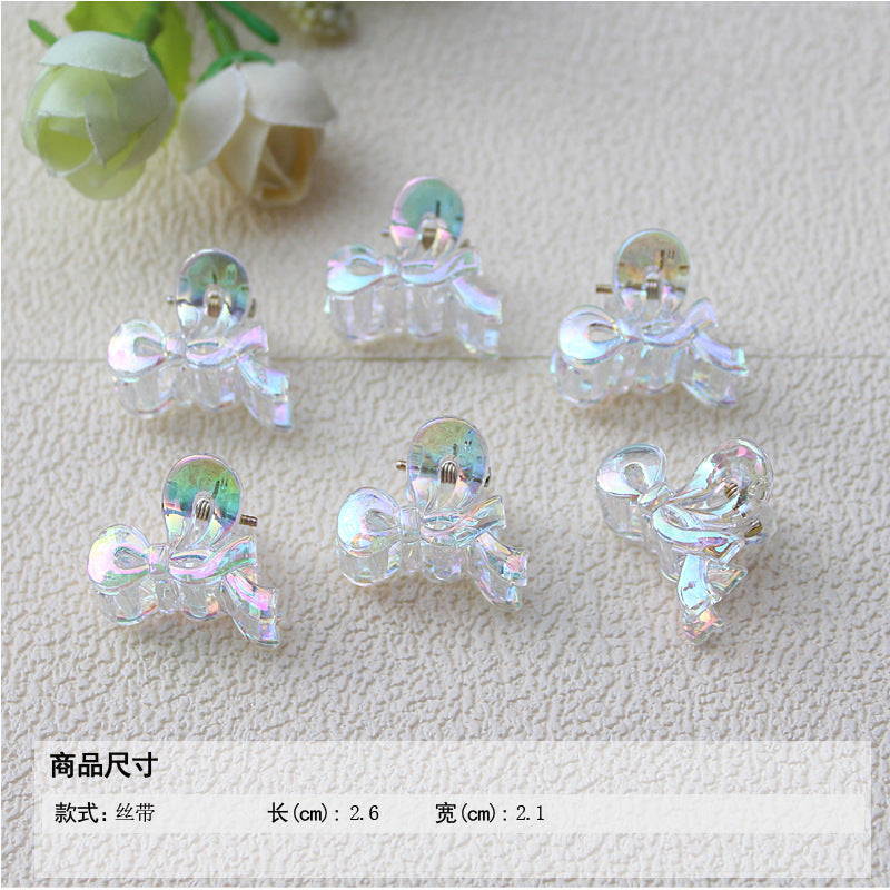 Transparent AB color small grab clip gradual change hairpin advanced sense colorful laser children's ladies bangs forehead hairpin hair accessories