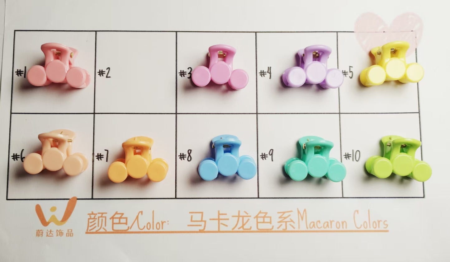 2.5Cm Macaron hairpin Super fairy sweet fashion grab clip Korean version small grab clip bow hair grab clip