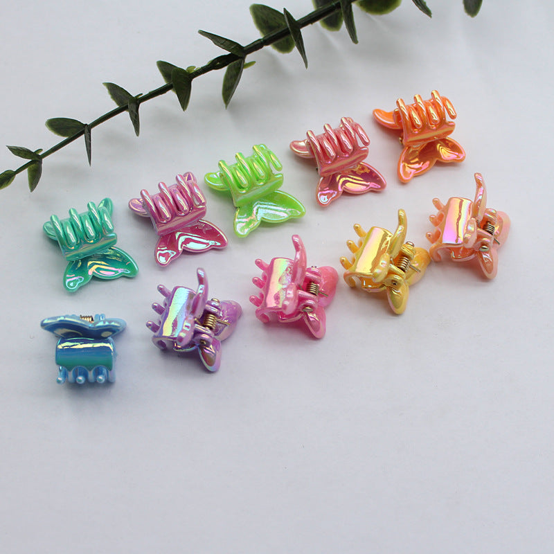 Korean version of mini small grab clip laser flower versatile hair accessories cute Hyunya style AB Symphony children's broken hairpin headdress