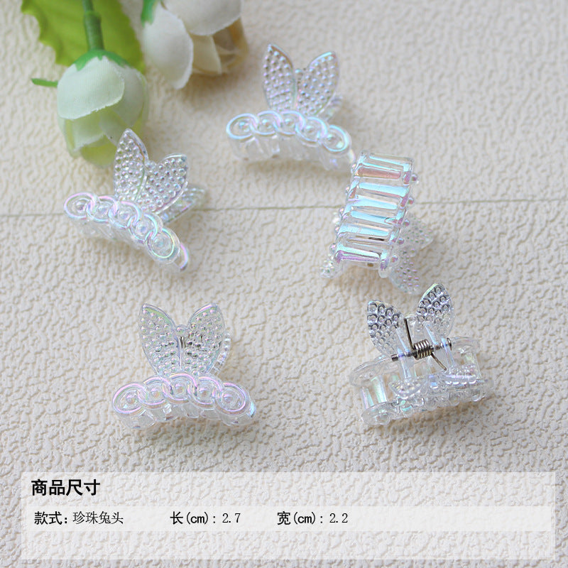 Transparent AB color small grab clip gradual change hairpin advanced sense colorful laser children's ladies bangs forehead hairpin hair accessories