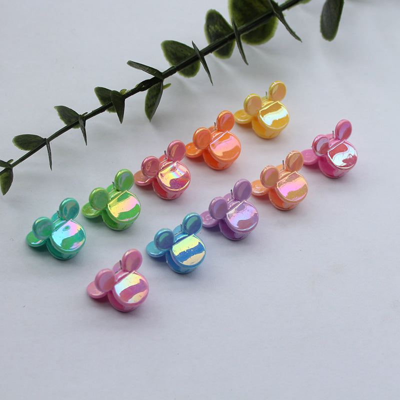 Korean version of mini small grab clip laser flower versatile hair accessories cute Hyunya style AB Symphony children's broken hairpin headdress