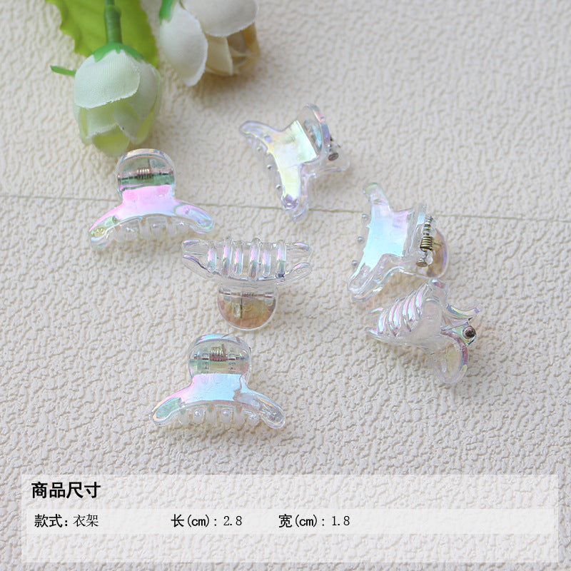 Transparent AB color small grab clip gradual change hairpin advanced sense colorful laser children's ladies bangs forehead hairpin hair accessories