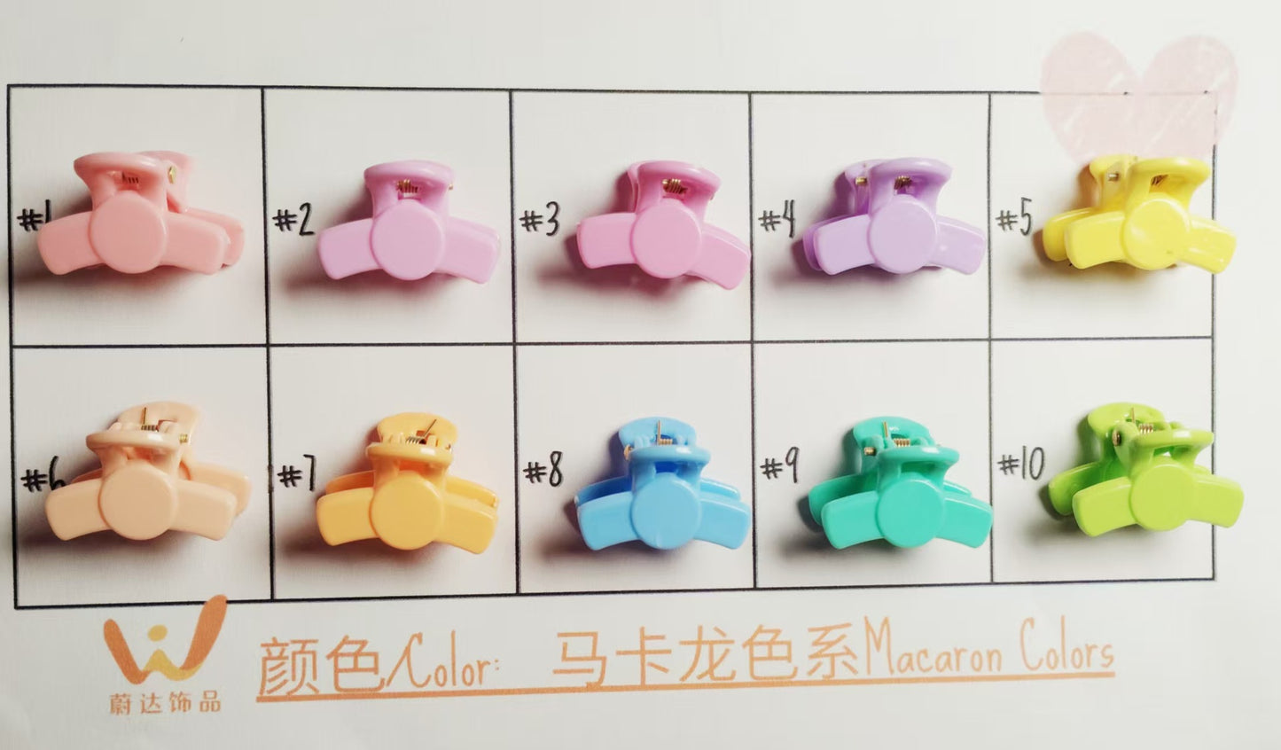 2.5Cm Macaron hairpin Super fairy sweet fashion grab clip Korean version small grab clip bow hair grab clip