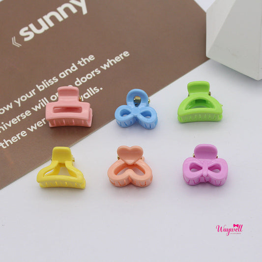 2cm Single Color Square Small Hair Claw Candy Color Bangs Clip