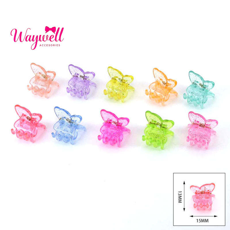 Glitter Small Hair Clips for Women, Plastic Small Claw Clips & Mini Claw Clips for Hair, Mini Hair Clips for Thin Hair, Tiny Jaw Clip for Hair