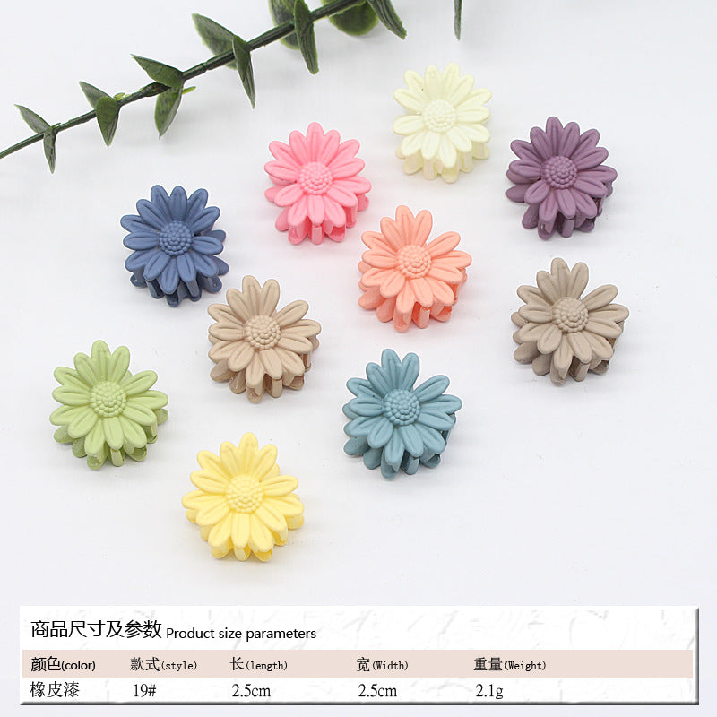 Elastic rubber paint matte small hairpin shark clip simple disc hair grab clip women ponytail small clip hair accessories edge clip